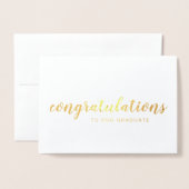 シンプル金ゴールド写真モダン卒業エレガント 箔カード (封筒付き正面)