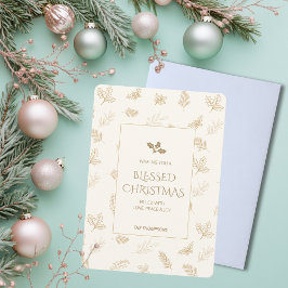 シンプル金ゴールド冬の離れクリスマス シーズンカード