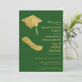 シンプル金ゴールド卒業党 招待状 (スタンド正面)