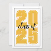 シンプル金ゴールド卒業 案内状 (正面)