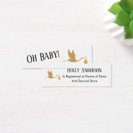 シンプル金ゴールド名門私立校風のストーク挿入ギフト登録カード
