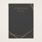 シンプル金ゴールド幾何学的イヤリング表示カード (正面)