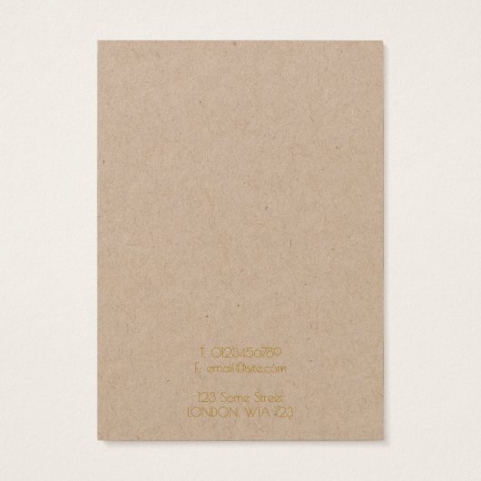 シンプル金ゴールド幾何学的イヤリング表示カード (裏面)