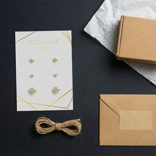 シンプル金ゴールド幾何学的イヤリング表示カード
