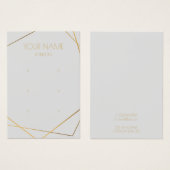 シンプル金ゴールド幾何学的イヤリング表示カード (正面&裏面)