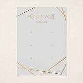 シンプル金ゴールド幾何学的イヤリング表示カード (正面)