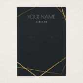 シンプル金ゴールド幾何学的イヤリング表示カード (正面)