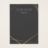 シンプル金ゴールド幾何学的グレーイヤリングディスプレイカード (正面)