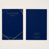 シンプル金ゴールド幾何学的ブルーイヤリング表示カード (正面&裏面)