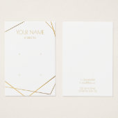 シンプル金ゴールド幾何学的ホワイトイヤリングディスプレイカード (正面&裏面)