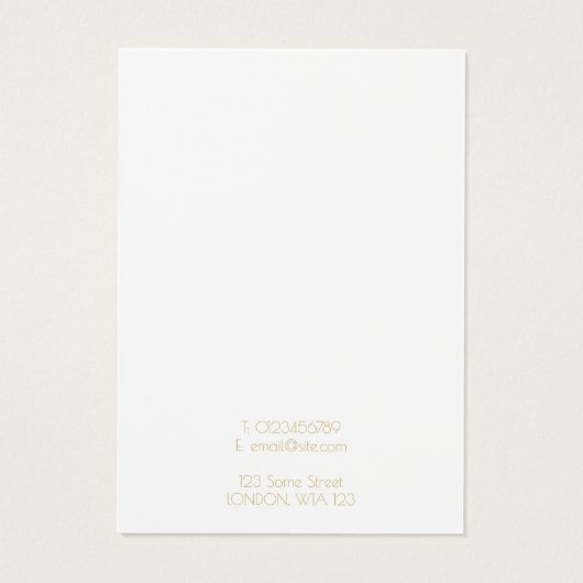 シンプル金ゴールド幾何学的ホワイトイヤリングディスプレイカード (裏面)