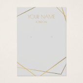 シンプル金ゴールド幾何学的発光イヤリングディスプレイカード (正面)