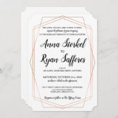 シンプル金ゴールド幾何結婚式招待状 招待状 (正面/裏面)