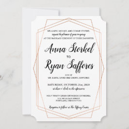 シンプル金ゴールド幾何結婚式招待状 招待状