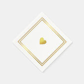 シンプル金ゴールド愛フェイクハートロマンチック結婚シック スタンダードカクテルナプキン (角)