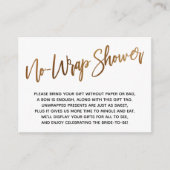 シンプル金ゴールド手書きノーラップシャワー エンクロージャーカード (正面)