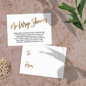 シンプル金ゴールド手書きノーラップシャワー エンクロージャーカード