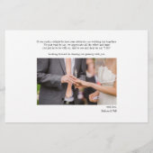 シンプル金ゴールド手記結婚サンキューカード 便箋 (裏面)