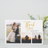 シンプル金ゴールド手記結婚サンキューカード 便箋 (スタンド正面)