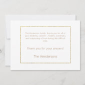 シンプル金ゴールド文字お葬式 サンキューカード (裏面)