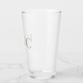 シンプル金ゴールド文字イニシャル結婚ズ タンブラーグラス (左)