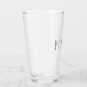 シンプル金ゴールド文字イニシャル結婚ズ タンブラーグラス (右)