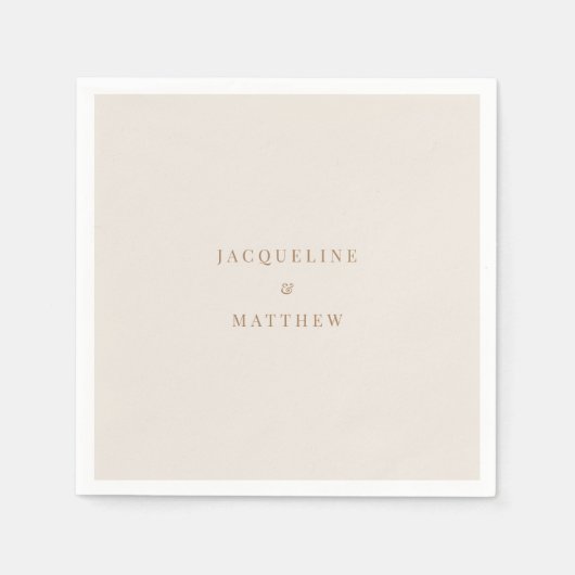 シンプル金ゴールド文字結婚カクテル スタンダードカクテルナプキン (正面)