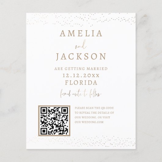 シンプル金ゴールド日付の保存Budget写真 (裏面)