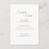 シンプル金ゴールド書の結婚スケジュール エンクロージャーカード (正面)