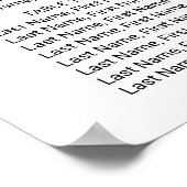 シンプル金ゴールド書結婚の座席表 ポスター (角)