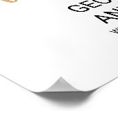 シンプル金ゴールド書結婚の歓迎 ポスター (角)