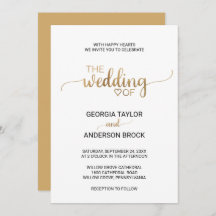 シンプル金ゴールド書結婚の