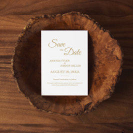 シンプル金ゴールド書記日付の保存 セーブザデート