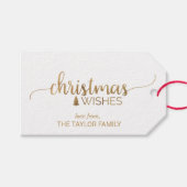 シンプル金ゴールド書道クリスマス ギフトタグ (正面(横))