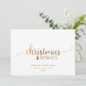 シンプル金ゴールド書道クリスマス シーズンカード (スタンド正面)