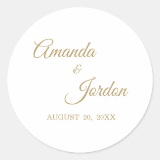 シンプル金ゴールド書道シール ラウンドシール