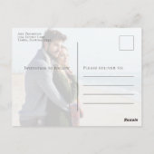 シンプル金ゴールド書道スクリプモダントTwo Photo ポストカード (裏面)