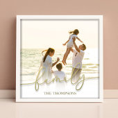 シンプル金ゴールド書道台本ファミリータイポグラフィ フォトプリント