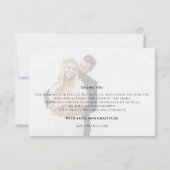 シンプル金ゴールド書道台本ミニマル写真 サンキューカード (裏面)