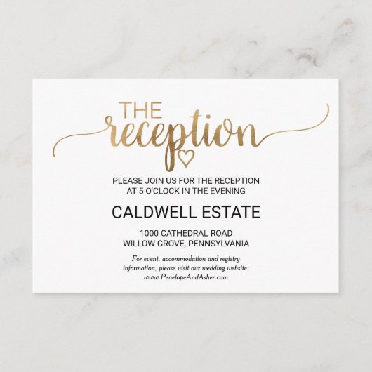 シンプル金ゴールド書道披露宴エンクロージャカード エンクロージャーカード (正面)