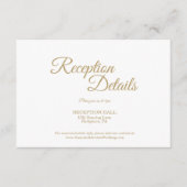 シンプル金ゴールド書道披露宴詳細 エンクロージャーカード (正面)