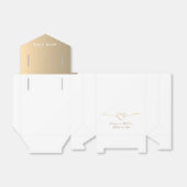 シンプル金ゴールド書道結婚式の引き出物箱 フェイバーボックス (折り畳みなし)