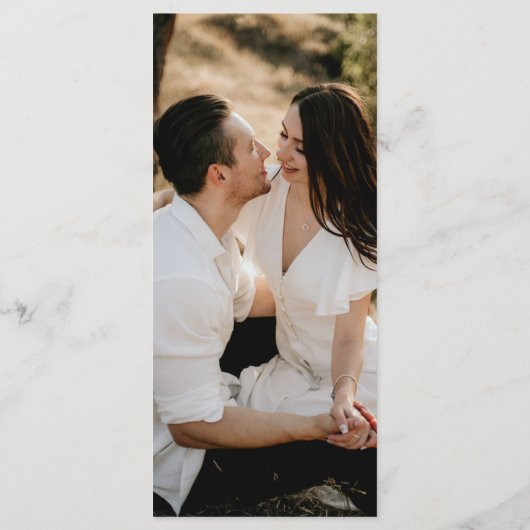 シンプル金ゴールド書|写真のディナー結婚メニュー メニュー (裏面)