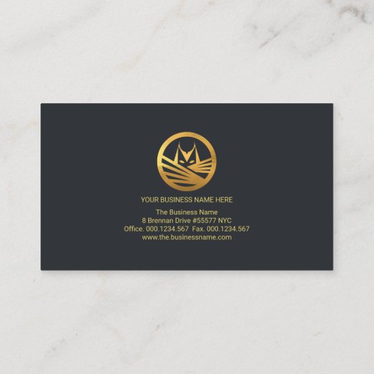 シンプル金ゴールド望遠鏡の私立探偵 名刺 (裏面)