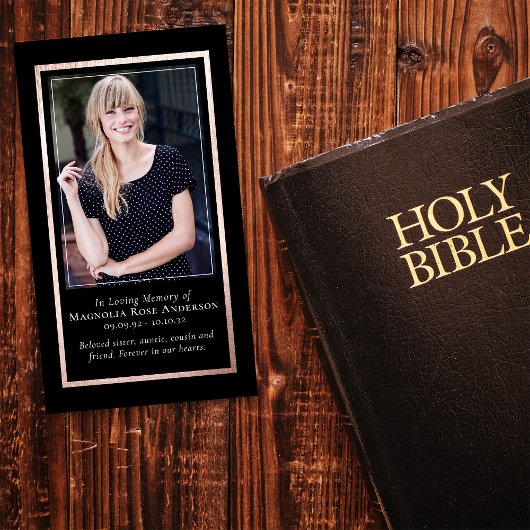 シンプル金ゴールド枠クロス記念祈りの言葉カード