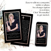 シンプル金ゴールド枠クロス記念祈りの言葉カード