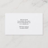 シンプル金ゴールド枠付きブラックレザー 名刺 (裏面)