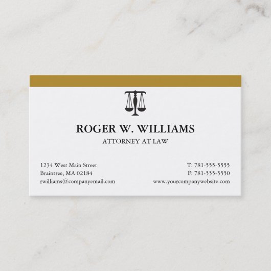 シンプル金ゴールド法弁護士司法規程 名刺 (正面)