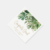 シンプル金ゴールド熱帯モダン卒業 スタンダードカクテルナプキン (角)