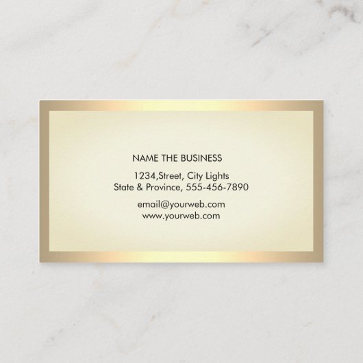 シンプル金ゴールド白黒モダンプロフェッショナル 名刺 (裏面)